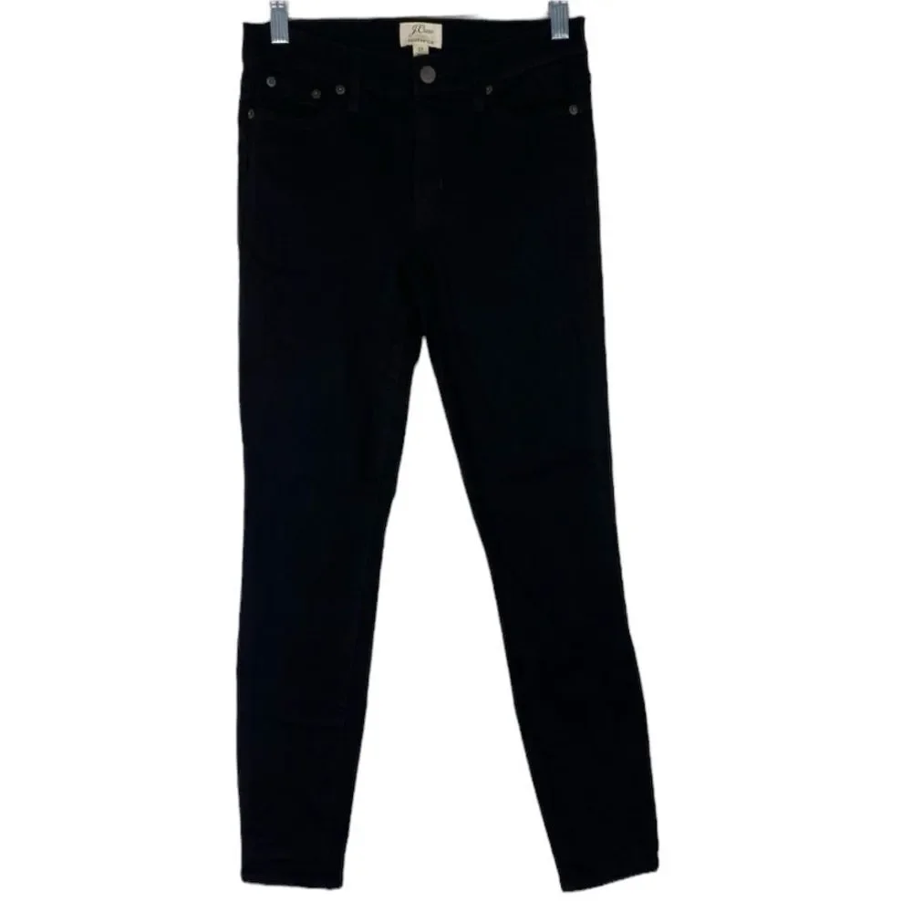 J Crew Jeans Women’s 27 Black Toothpick Skinny 5 Pocket Mid Rise B1281‎ Stretch